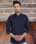 Cotton Blend Solid Full Sleeves Shirt for Men 