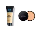 Pack of 4 Fixer Spray, Face Compact Powder, Primer & Waterproof Fit Me Foundation Combo