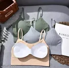 Cotton Sports Bra for Women, Multicolour, Pack of 3 