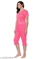 Satin Nightsuit Set for Women 