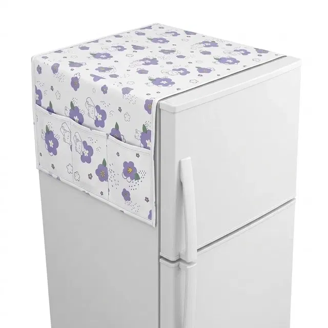 Floral Purple Dust Proof fridge top cover