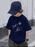 Round Neck Printed T-Shirt for Boys (Navy Blue, 6-7 Years)