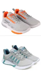 Sports Shoes for Men, Pack of 2, Grey 