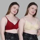 Cotton Solid Non Padded Bra for Women, Multicolour, Pack of 2 