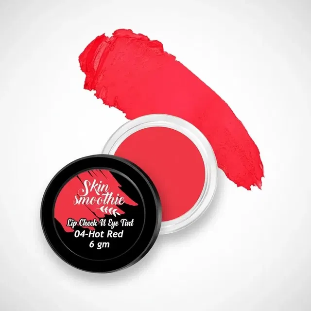 Skin Smoothie Just Organic 3 in 1 Lip, Cheek and Eye Tint, Hot Red, 6 g