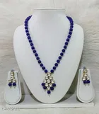 Women'S Alloy Gold Plated Jewellery Set, Blue