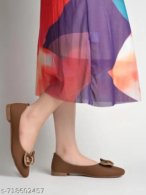 Shoetopia Ballerinas Brown Solid IND-4