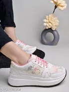 Solid Synthetic Sneakers for Women 
