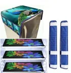 Knit Printed Fridge 3 Pcs Mat with 2 Pcs Handle & Top Cover 