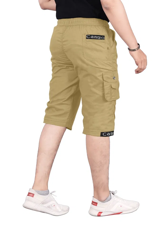 Cotton Solid Capri for Men (Beige, 34)