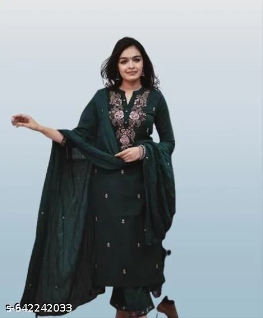 Kurta Set for Women (Green, 4XL)
