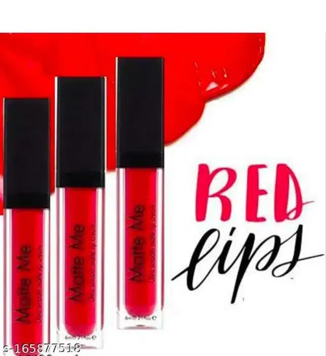 Matte Me Liquid Lipsticks (Red, Pack of 3)