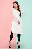 Net Kurti for Women,  White  