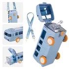 Plastic Bus Shape Sipper Bottle for Kids, Multicolor 