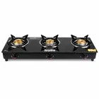 SuryaViva 3B Photon Bk Toughened 3 Cast Iron [Manual,Black] Glass Manual Gas Stove [3 Burners]