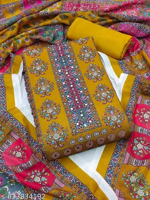 Printed Punjabi/All Over Suits for Men (Yellow, 6.45 meter (XL)) (Yellow, 6.05 meter (M)
