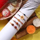 Assorted Designer Rakhi With Akshat & Chandan Pack of 5