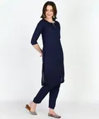 Viscose Rayon Embroidered A-Line Kurti with Pant 