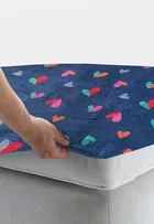 Glace Cotton Printed Fitted Double Bedsheet with Two Pillow Covers 