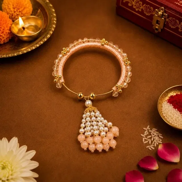 Designer Kada Shape Lumba Peach