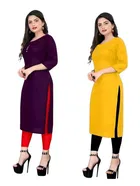 Crepe Solid Kurtis for Women 