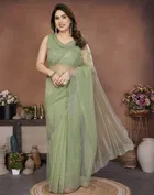 Bollywood Embroidered Organza Saree for Women 