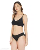 Cotton Blend Solid Lingerie Set for Women 