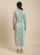 Cotton Blend Printed Kurti for Women, Multicolour 