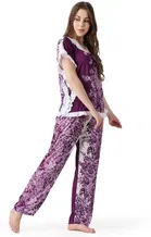 Satin Printed Night Suit for Women 