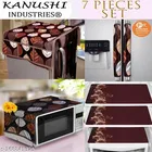 KANUSHI Industries® Fridge/Refrigerator Cove + 1 Pc microwave cover + 2 Pc handle cover + 3 pc Fridge Mats