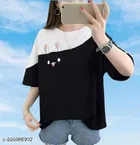 Cotton Blend T-shirt for WoMen, Black 