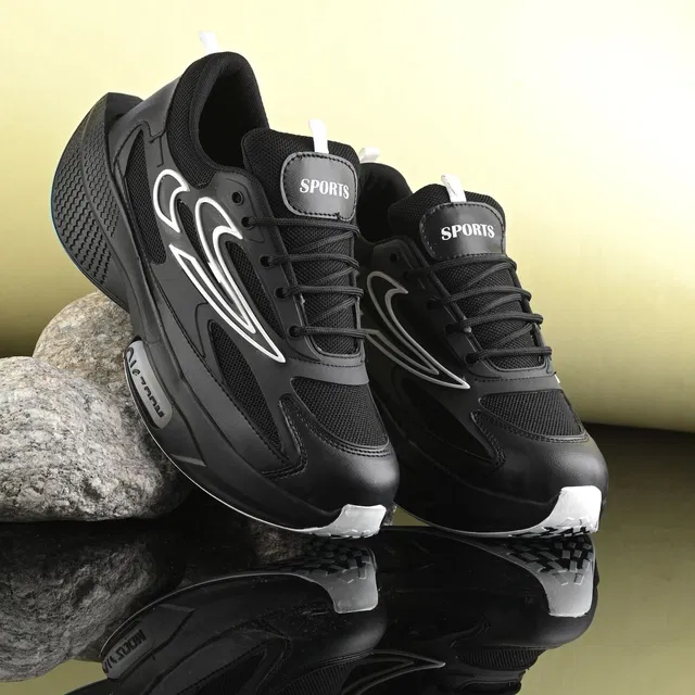 Sneakers for Men (Black, 8)