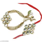 Alloy Designer Couple Rakhi, White, Set Of 1