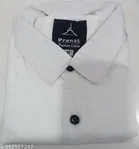 Poly Blend Solid Shirt for Men, White 