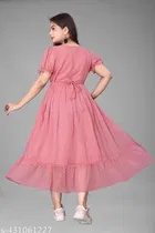 Fit and Flare Georgette Dress for Women 