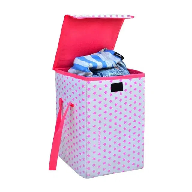 Canvas Laundry Basket ,Pink