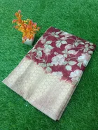 Chiffon Printed Saree for Women (Red, 6.3 m)