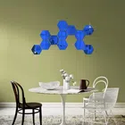 Acrylic Hexagon Shaped Wall Mirror Stickers (Blue, Pack of 12)