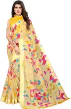 Yashika Designer Women's Saree Pure Linen With Unstitched Blouse Piece 