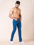 Denim Solid Jeans for Men (Blue, 34)