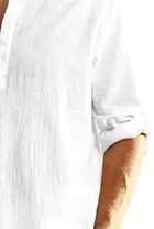 Full Sleeves Solid Short Kurta for Men 