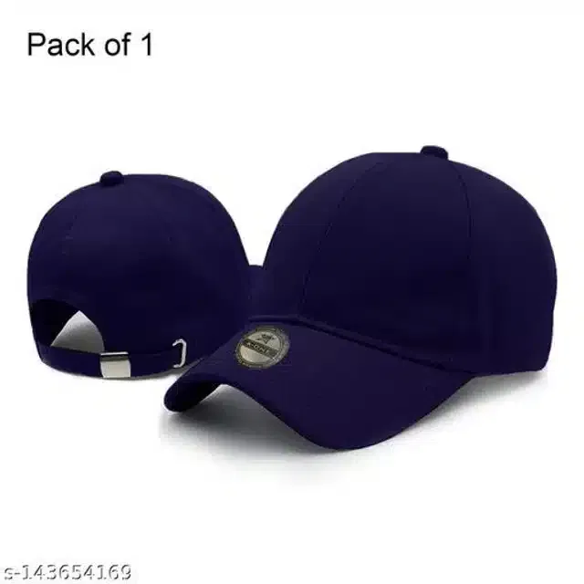 Cotton Cap for Men & Women (Navy Blue)