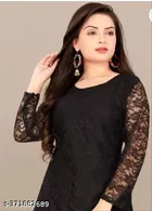Net Kurti for Women, Black 