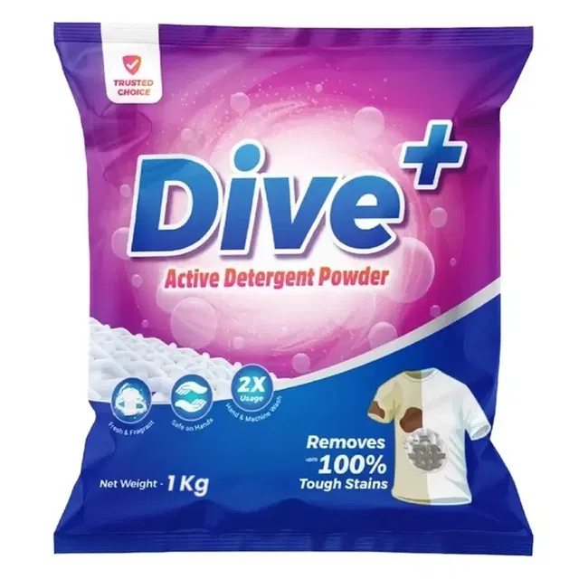 डाइव+ एक्टिव डिटर्जेंट पाउडर 1 Kg