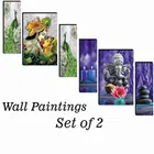 MDF 2 Pcs Designer Wall Painting for Home & Office 