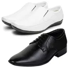 2 Pcs Formal Shoes with 2 Pcs Ankle Length Socks for Men 