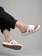Shoetopia White Platform Sandals 