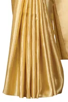 सिद्धिदाता टेक्सटाइल विमेंस प्लेन साटन साड़ी विद ब्रोकेड ब्लाउज पीस 