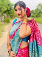 Litchi Silk Zari Woven Saree for Women, Pink 