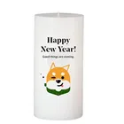 Floish Decor Premium Printed Happy New Year Pillar Candle